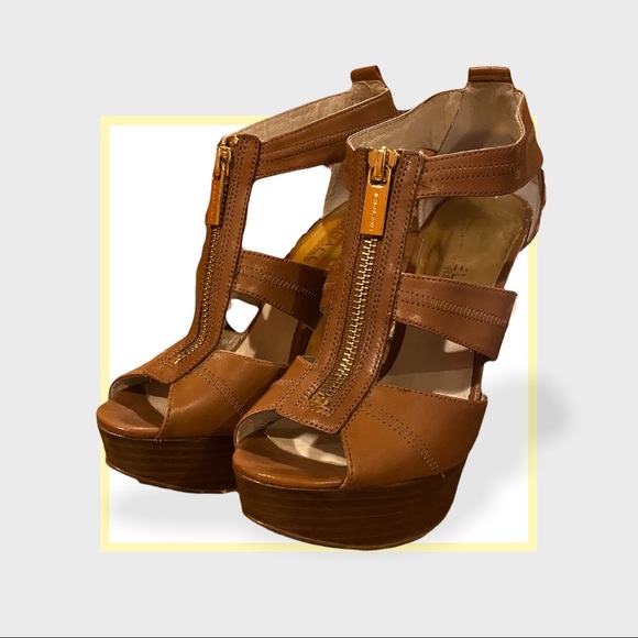Michael Kors Luggage Platform Zipper Heels